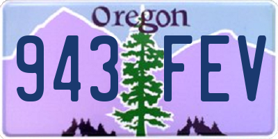 OR license plate 943FEV