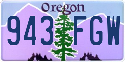 OR license plate 943FGW