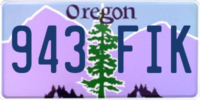 OR license plate 943FIK