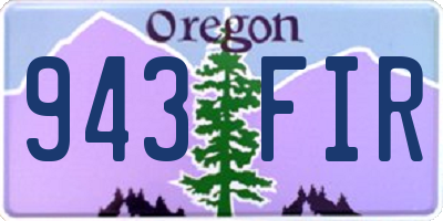OR license plate 943FIR
