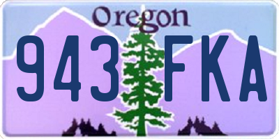 OR license plate 943FKA