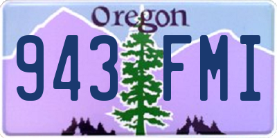 OR license plate 943FMI