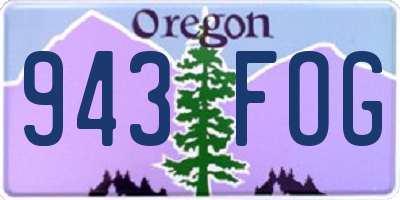 OR license plate 943FOG