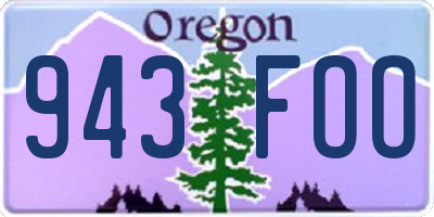 OR license plate 943FOO