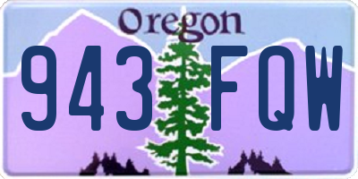 OR license plate 943FQW