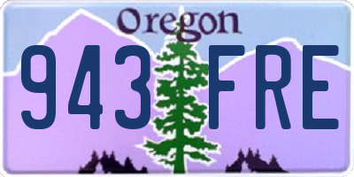 OR license plate 943FRE