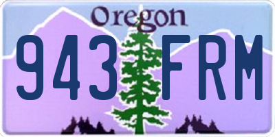 OR license plate 943FRM