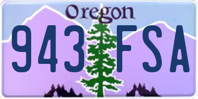 OR license plate 943FSA