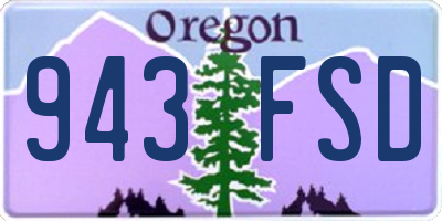 OR license plate 943FSD