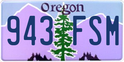 OR license plate 943FSM
