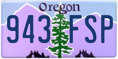 OR license plate 943FSP