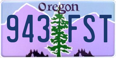 OR license plate 943FST