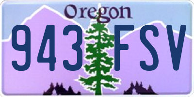 OR license plate 943FSV