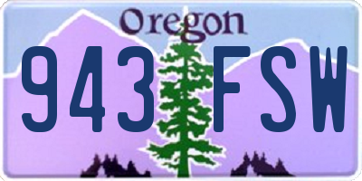 OR license plate 943FSW