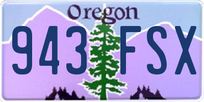 OR license plate 943FSX