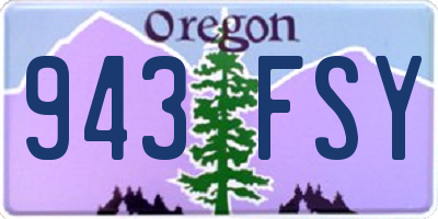 OR license plate 943FSY