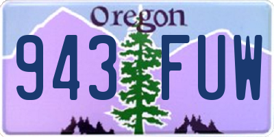 OR license plate 943FUW