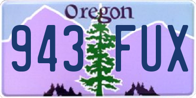 OR license plate 943FUX
