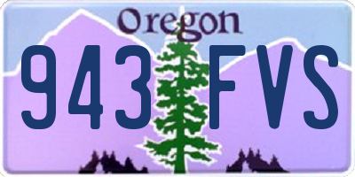 OR license plate 943FVS