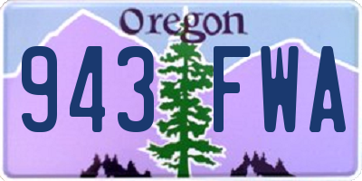 OR license plate 943FWA