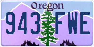 OR license plate 943FWE
