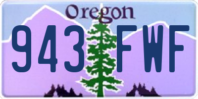 OR license plate 943FWF