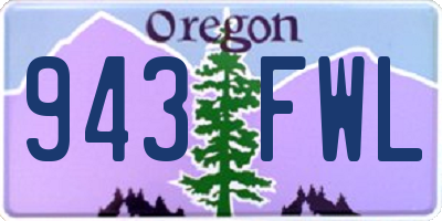 OR license plate 943FWL