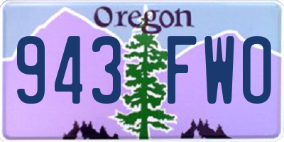 OR license plate 943FWO