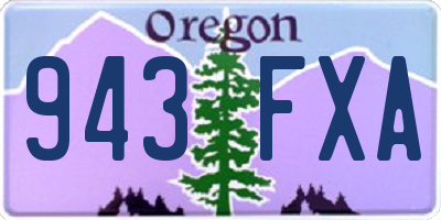 OR license plate 943FXA