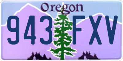 OR license plate 943FXV