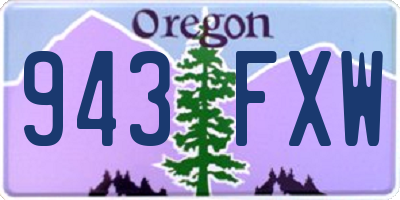 OR license plate 943FXW