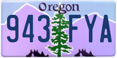 OR license plate 943FYA