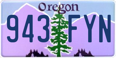 OR license plate 943FYN