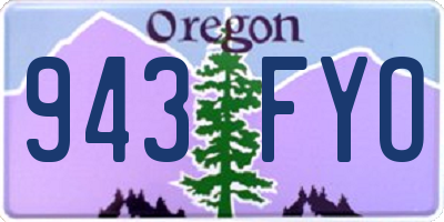 OR license plate 943FYO
