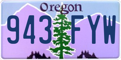 OR license plate 943FYW