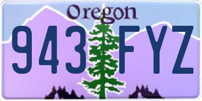 OR license plate 943FYZ