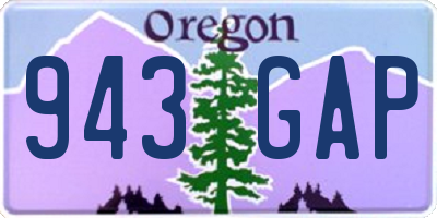 OR license plate 943GAP