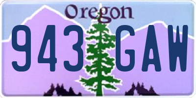 OR license plate 943GAW