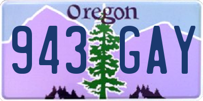 OR license plate 943GAY
