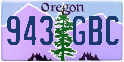 OR license plate 943GBC