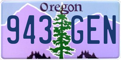 OR license plate 943GEN