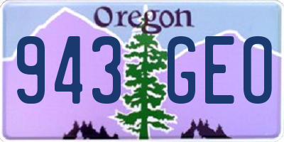 OR license plate 943GEO