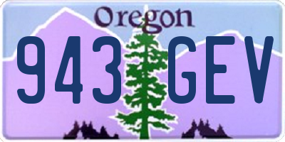 OR license plate 943GEV