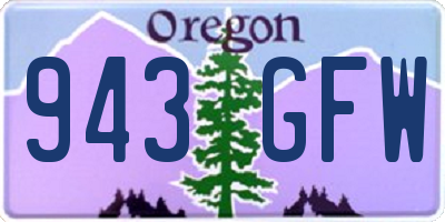 OR license plate 943GFW