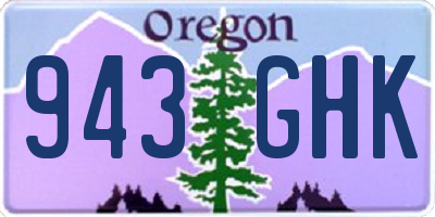 OR license plate 943GHK