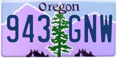 OR license plate 943GNW