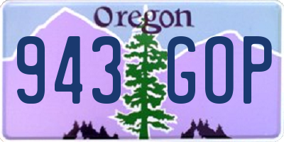 OR license plate 943GOP