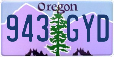 OR license plate 943GYD