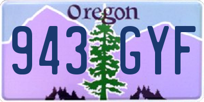 OR license plate 943GYF