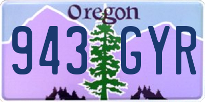 OR license plate 943GYR